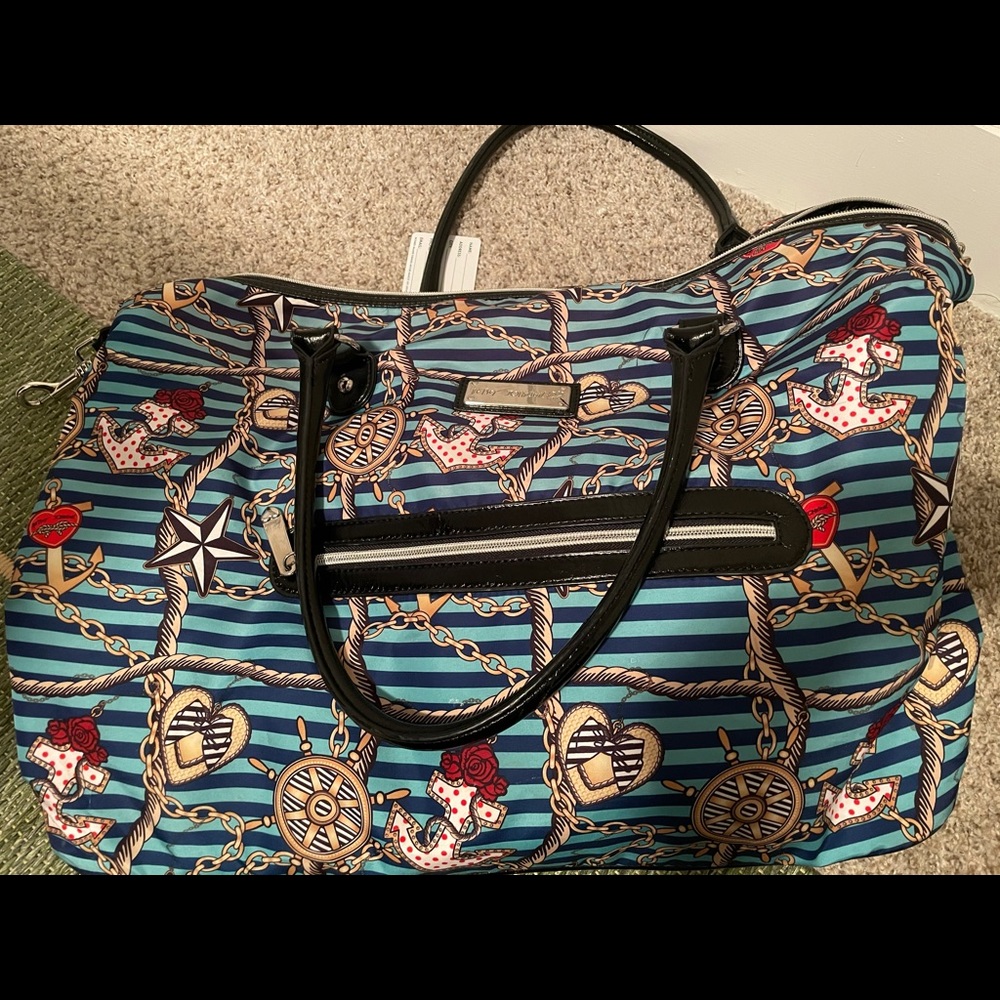 Betsey Johnson blue anchor duffle